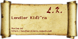 Lendler Klára névjegykártya